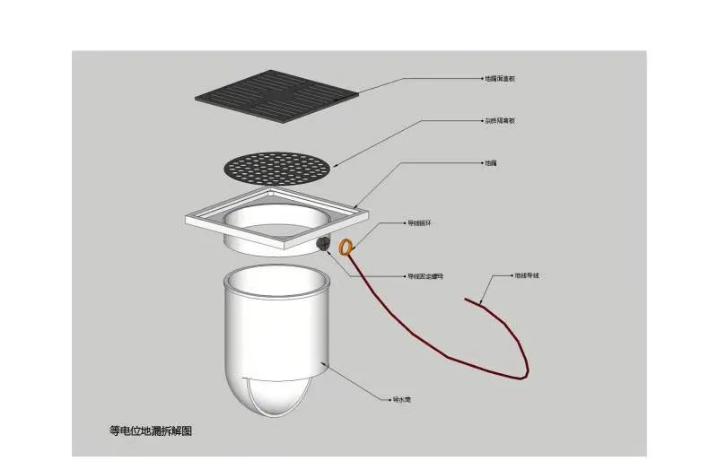 等電位地漏拆解圖